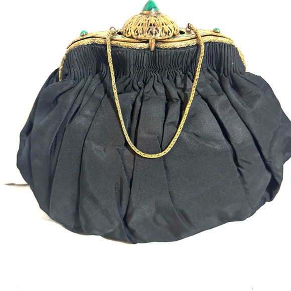 Anton meritz vintage Elegant Black Evening handle  Bag